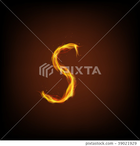 Letter of fire. Vector 39021929