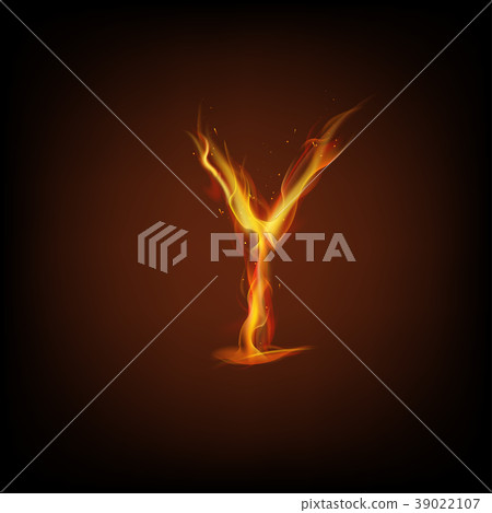 Letter of fire. Vector Letter of fire. Vector 39022107