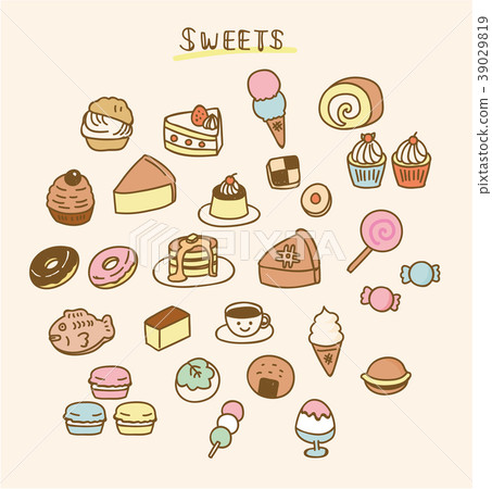 Illustration material of various sweets 39029819