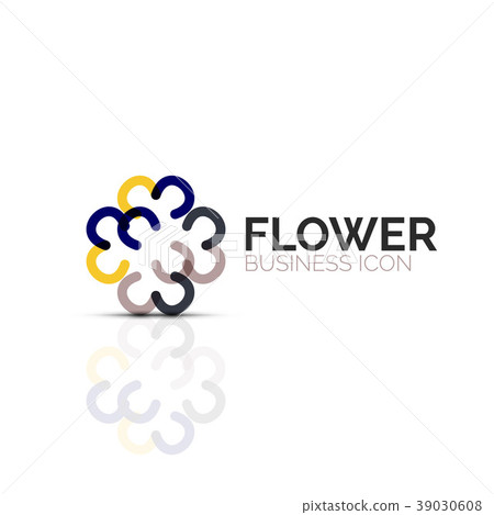 Abstract flower or star minimalistic linear icon Abstract flower or star minimalistic linear icon 39030608