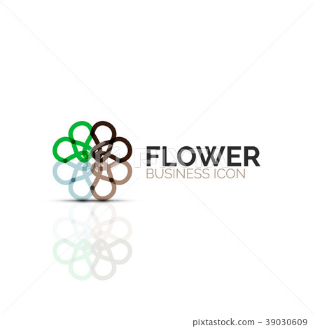 Abstract flower or star minimalistic linear icon Abstract flower or star minimalistic linear icon 39030609