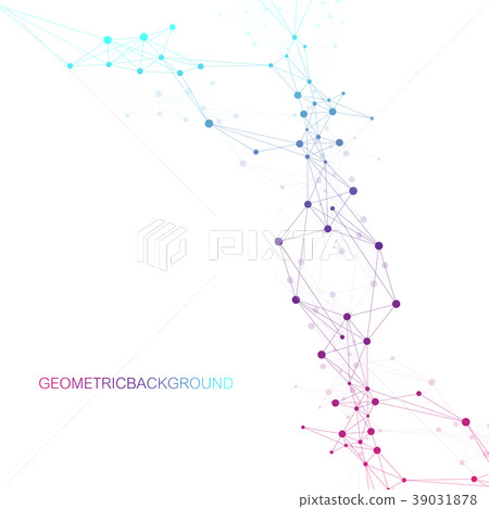 Geometric abstract vector with connected line and 39031878