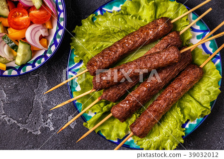 Classic kebabs on the plate. 39032012