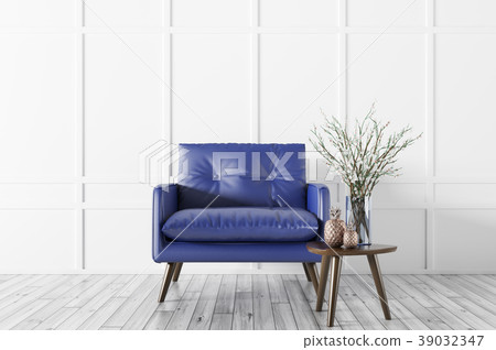 Modern interior with armchair and coffee table 3d Modern interior with armchair and coffee table 3d 39032347