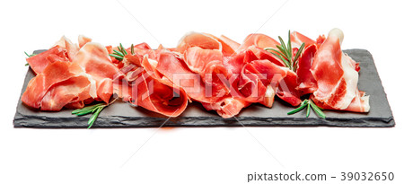 Italian prosciutto crudo or spanish jamon Italian prosciutto crudo or spanish jamon 39032650