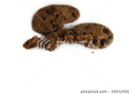 Chocolate cookies on isolated background. Chocolate cookies on isolated background. 39032898