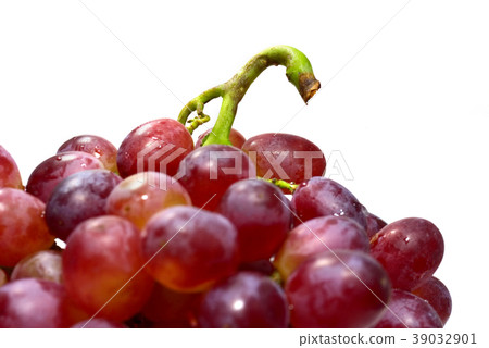 Ripe red grape with bunch isolated Ripe red grape with bunch isolated 39032901