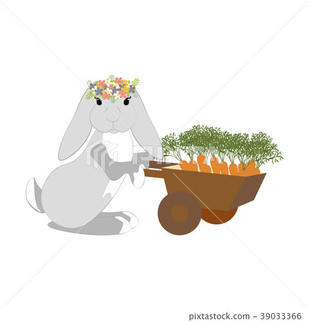 Easter bunny with carrots Easter bunny with carrots 39033366
