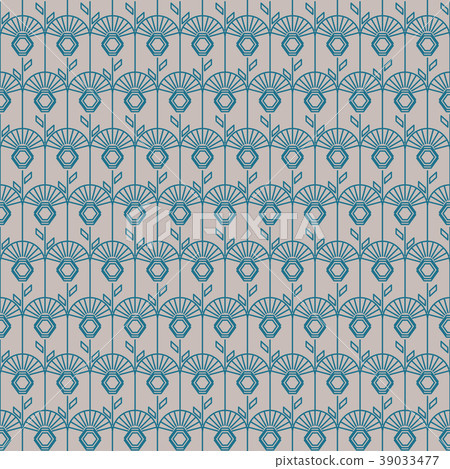 Geometric artdeco line style seamless floral 39033477