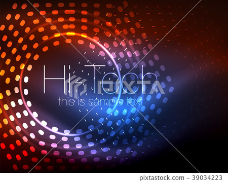 Glowing neon dotted shape abstract background 39034223