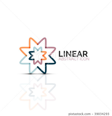 Abstract flower or star minimalistic linear icon Abstract flower or star minimalistic linear icon 39034293
