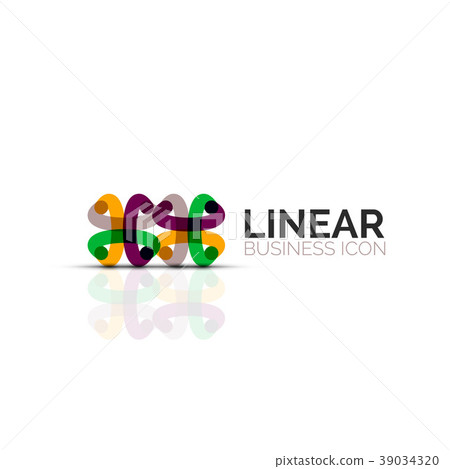 Abstract flower or star minimalistic linear icon Abstract flower or star minimalistic linear icon 39034320