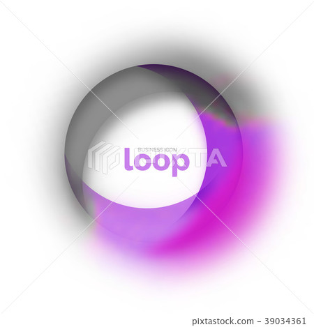Loop circle business icon, created with glass Loop circle business icon, created with glass 39034361