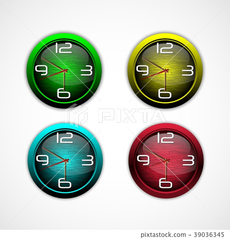 Collection of color bright wall clock Collection of color bright wall clock 39036345