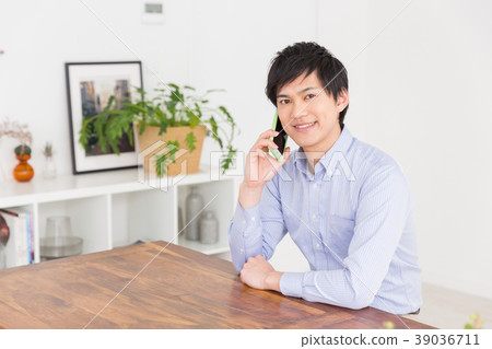 A man who makes a phone call A man who makes a phone call 39036711