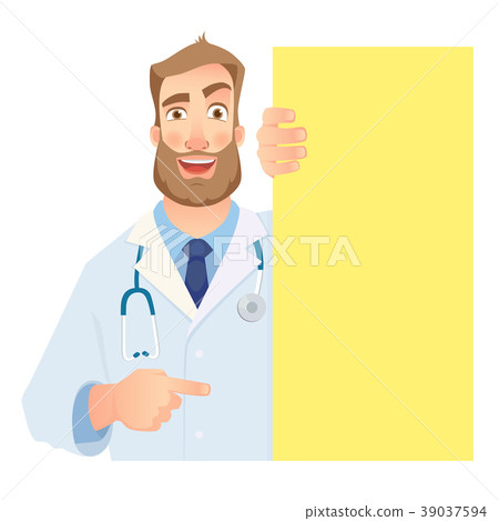 doctor holding blank signboard doctor holding blank signboard 39037594