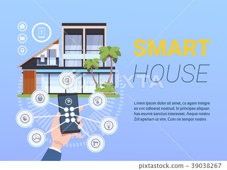Smart Home Technology Of Control And - Stock Illustration [39038267 ...