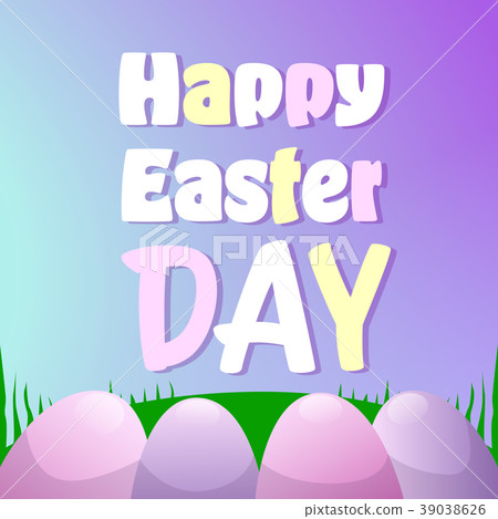 Happy Easter Day Greeting Card Design With Happy Easter Day Greeting Card Design With 39038626