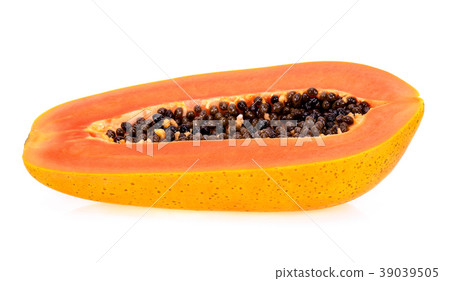 Half of papaya isolated on white background 39039505