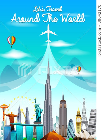 World landmarks. Travel and tourism background 39042170