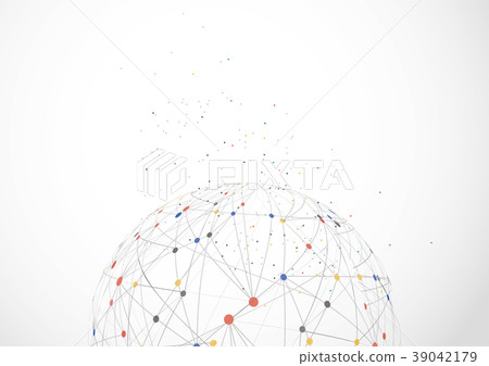 Global network connection. World map point Global network connection. World map point 39042179