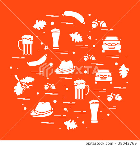 various symbols of Germany arranged in a circle various symbols of Germany arranged in a circle 39042769