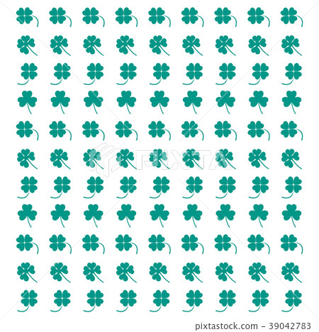 Cute picture from various pieces of clover on a Cute picture from various pieces of clover on a 39042783