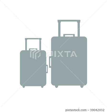Stylized icon of colored suitcases on a white 39042832