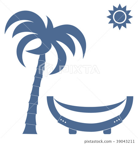 a hammock under a palm tree and sun a hammock under a palm tree and sun 39043211