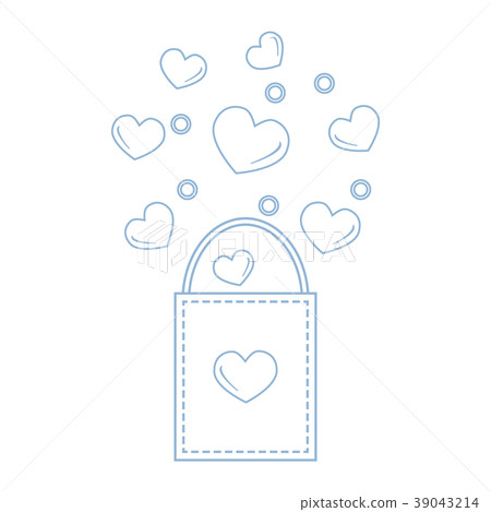 gift bag with hearts Design for banner, flyer, gift bag with hearts Design for banner, flyer, 39043214