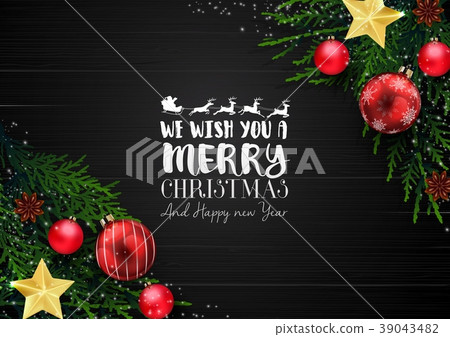 Christmas wooden background with christmas decorat Christmas wooden background with christmas decorat 39043482