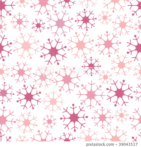 Winter seamless pattern with variety of snowflakes 39043517