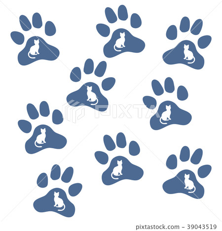 silhouette cats sit inside multicolored animal 39043519