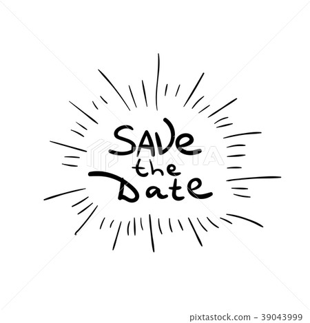 Save the Date VECTOR Handwritten Retro Style 39043999