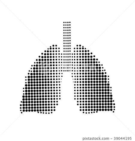 Lungs black icon white background. Vector - Stock Illustration ...