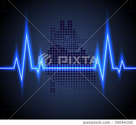 Illustration of heart beats on Healthcare and icon 39044200