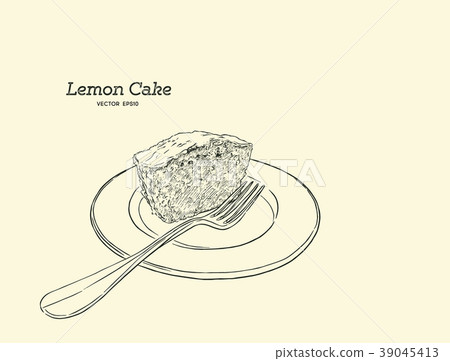 lemon cake with poppy seeds and sugar glaze vector 39045413