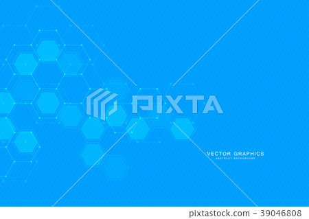 Science abstract background with hexagons and - Stock Illustration ...