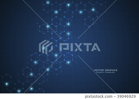 Science abstract background with hexagons and 39046929