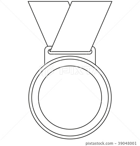 Line art black and white winner medal icon. Line art black and white winner medal icon. 39048001