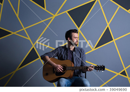 handsome guy with guitar handsome guy with guitar 39049690