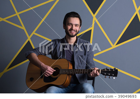 happy guitar player happy guitar player 39049693