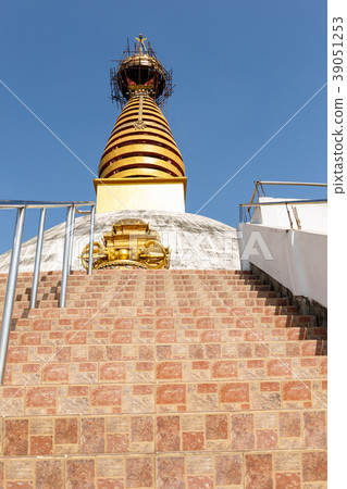 Nepal Mahayana white stupa in Lumbini Nepal Mahayana white stupa in Lumbini 39051253