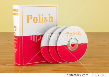 Polish language textbook with flag of Poland Polish language textbook with flag of Poland 39051318