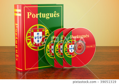 Portuguese book with flag of Portugal Portuguese book with flag of Portugal 39051319