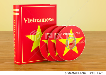 Vietnamese language textbook with flag of Vietnam Vietnamese language textbook with flag of Vietnam 39051325