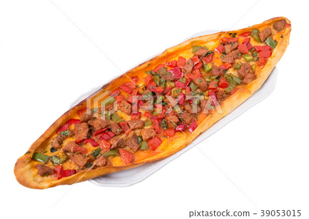 Georgian pie with beef meat and paprika. 39053015