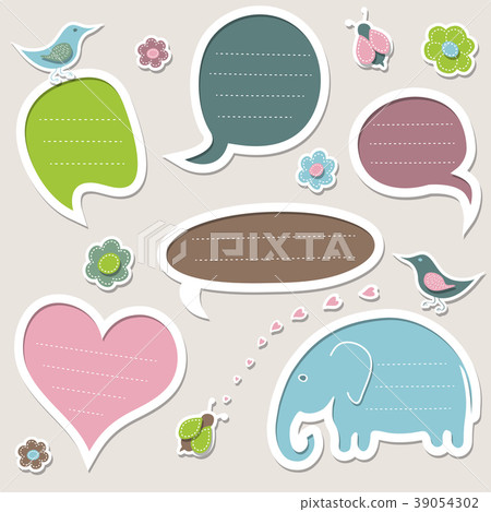 Collection of cute speech bubbles Collection of cute speech bubbles 39054302