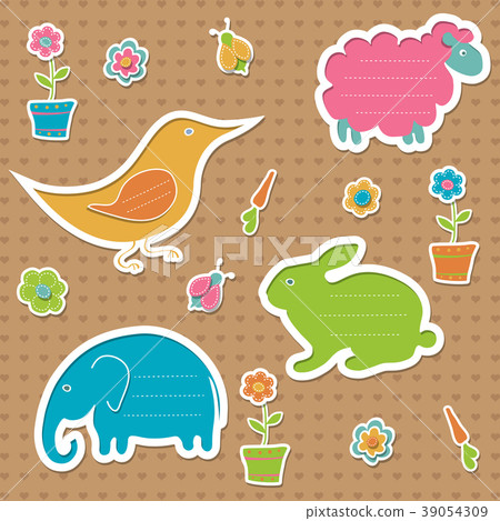 Collection of text frames in the shape of animals Collection of text frames in the shape of animals 39054309