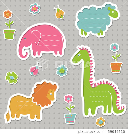 Set of cute text frames in the shape of animals Set of cute text frames in the shape of animals 39054310